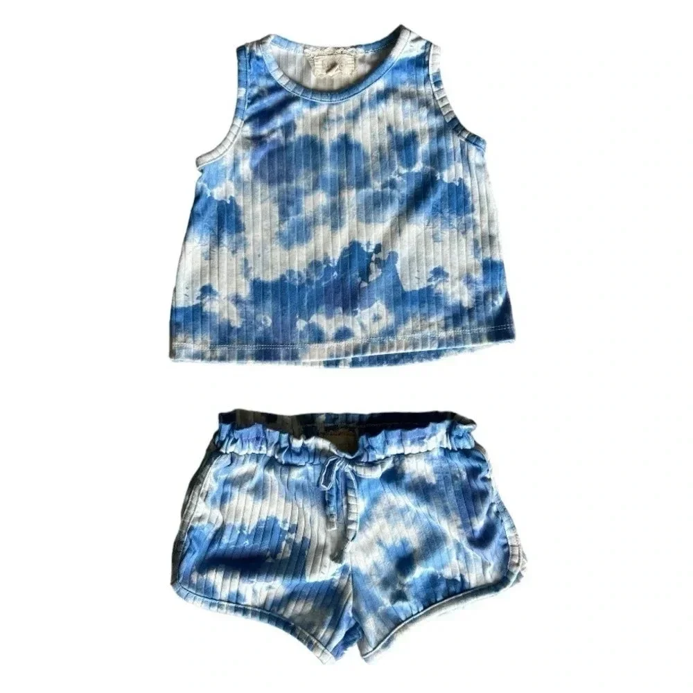 Btween matching set royal blue white tie dye sz4 - Picture 1 of 7